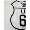 Image 3 : Single Side Steel Quality Reproduction Sign : ROUTE 66  (16" x 16-1/2")