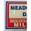 Image 2 : Single Side Tin Sign : MEADOW GOLD DAIRY CHOCOLATE FLAVORED MILK 5¢ (Embossed) (1993 Desperate Sign 