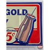 Image 4 : Single Side Tin Sign : MEADOW GOLD DAIRY CHOCOLATE FLAVORED MILK 5¢ (Embossed) (1993 Desperate Sign 