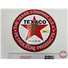Image 1 : Single Sided Porcelain Quality Reproduction Round Sign : TEXACO  (12"Dia)