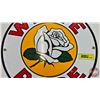 Image 3 : Single Sided Porcelain Quality Reproduction Round Sign : WHITE ROSE (12"Dia)