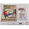 Image 1 : Single Sided Novelty Tin Signs (2): - The BUSTED KNUCKLE Garage - What Happens in Garage (16" x 12-1