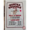Image 3 : Single Sided Novelty Tin Signs (2): - The BUSTED KNUCKLE Garage - What Happens in Garage (16" x 12-1