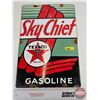 Image 1 : Single Sided Porcelain Quality Reproduction Sign : TEXACO Sky Chief GASOLINE (18" x 12")