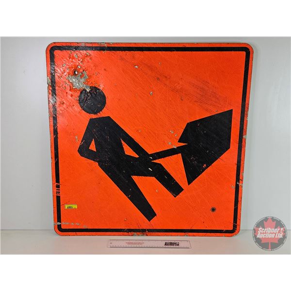 MEN AT WORK Sign (Aluminum) (29-1/2" x 29-1/2")
