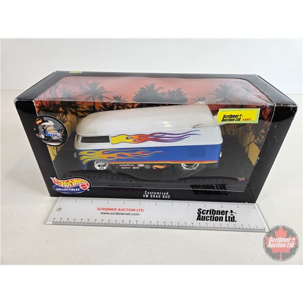 Hot Wheels Collectibles : Customized VW Drag Bus (Scale 1:18) (Box Measures: 6-1/2"H x 13"W x 5"D)