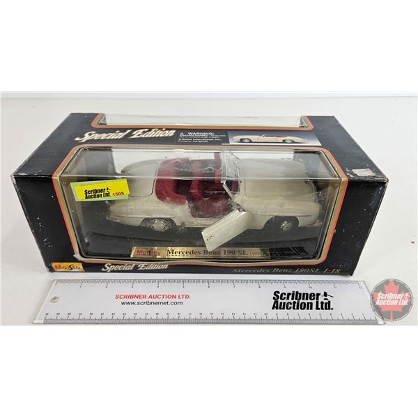 Maisto Special Edition : Mercedes Benz 190SL (Scale 1:18) (Box Measures : 4-1/2"H x 12-1/2"W x 6-1/4