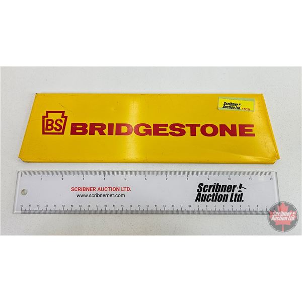 BRIDGESTONE Store Display Tire Rack Sign (12-1/2" x 3-1/2")