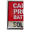 Image 2 : Single Sided Tin Sign (Embossed) : CANADA PROOF BATTERIES SOLD HERE (23-1/2" x 17-1/2")