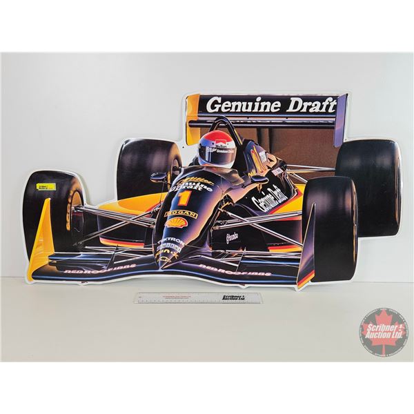 Single Sided Tin Sign (Embossed) : Miller Genuine Draft : Formula 1 (20" x 38-1/4")
