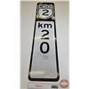 Image 1 : Single Sided Galvanized Vertical Hwy Sign : MEXICO 2 : km 20 (Reflective / Black / White) (48" x 11-