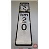 Image 2 : Single Sided Galvanized Vertical Hwy Sign : MEXICO 2 : km 20 (Reflective / Black / White) (48" x 11-