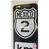Image 3 : Single Sided Galvanized Vertical Hwy Sign : MEXICO 2 : km 20 (Reflective / Black / White) (48" x 11-