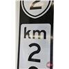 Image 4 : Single Sided Galvanized Vertical Hwy Sign : MEXICO 2 : km 20 (Reflective / Black / White) (48" x 11-