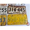 Image 6 : Alberta Lic Plates (17) : 1960's & 1970's (Note: One Matching Set) (All 6" x 12")