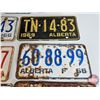 Image 7 : Alberta Lic Plates (17) : 1960's & 1970's (Note: One Matching Set) (All 6" x 12")
