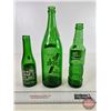 Image 4 : Ginger Ale Bottles (3) (Green) : Gurd's ; High-n-Dry & Lethbridge (Tallest Measures: 11-3/4"H)