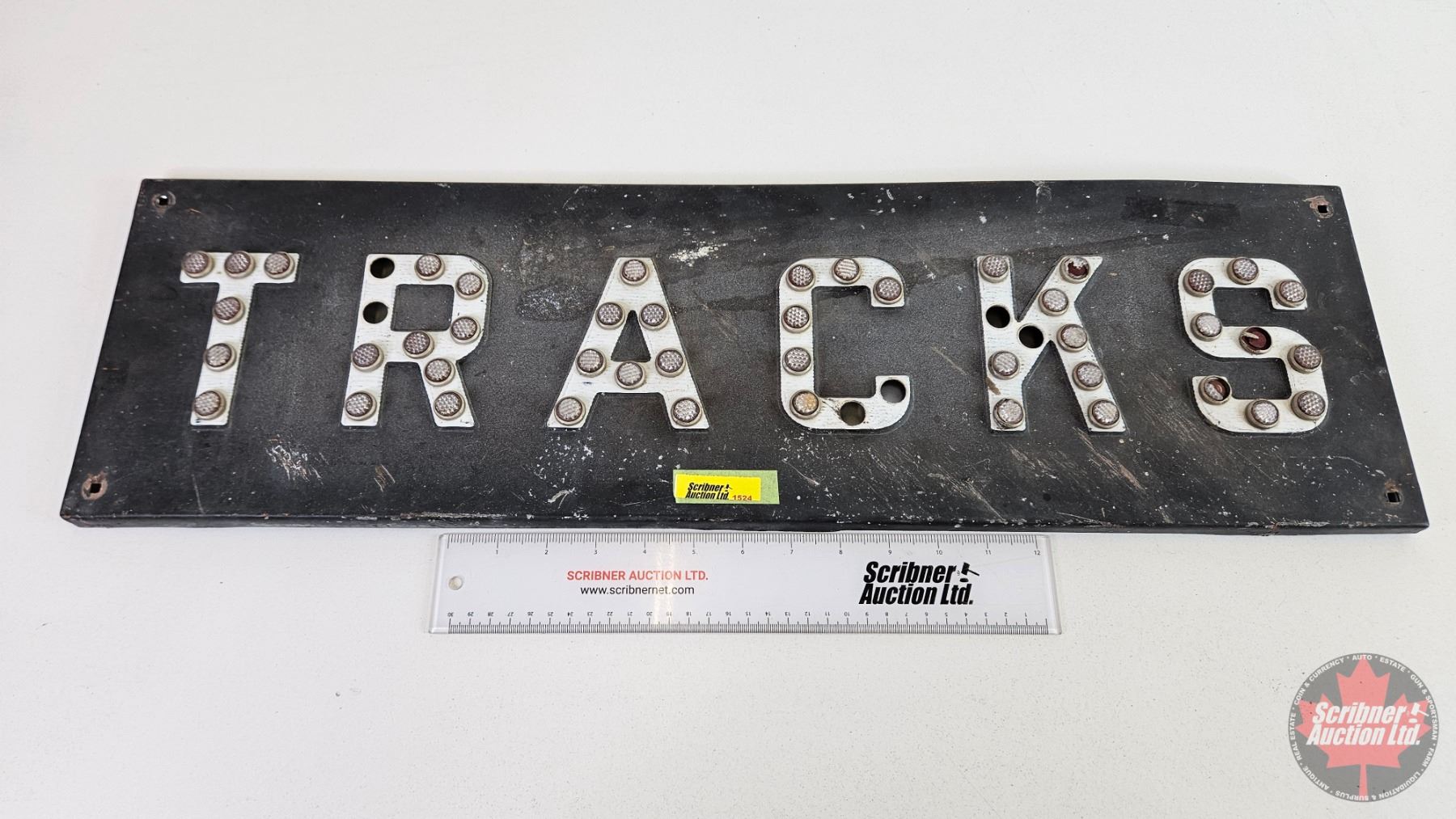 Railroad Tracks Crossing Steel Sign : TRACKS (Reflective Button Lenses ...