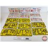 Image 1 : Alberta Lic Plates (17) : Yellow/Black & White/Red (Note: Three Matching Sets) (All 6" x 12")