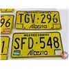 Image 2 : Alberta Lic Plates (17) : Yellow/Black & White/Red (Note: Three Matching Sets) (All 6" x 12")