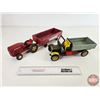 Image 1 : Collector Combo ~ Tin Toys : Truck & Tractor & Wagon  (Truck Measures: 5"H x 4-1/2"W x 10-1/2"L)