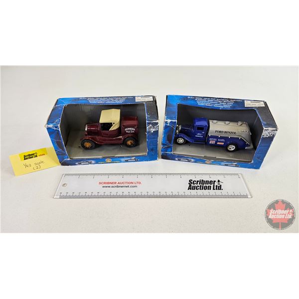 Tins Toys Die-Cast (2) (Both Scale 1:43) - Model T Truck - Ford Tanker Truck (Both Boxes Measure: 3-