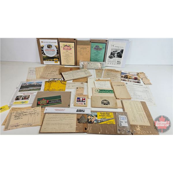 Collector Combo ~ Train Ephemera (1930's & 1940's & 1950's) : Tags, Menus, Side Puzzle, Merchandise 