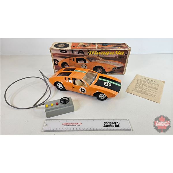 Remote Control Toy Car : DE TOMASO MANGUSTA w/Orig Box (Scale 1:12) (Box Measures: 4"H x 17"W x 6-1/