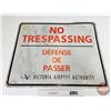 Image 1 : Single Sided Aluminum Sign : NO TRESPASSING : VICTORIA AIRPORT AUTHORITY (23-3/4" x 29-1/2")