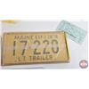 Image 2 : MAINE USA Trailer Lic Plates 1974 (NEVER OPENED) : 17-220 ; 17-223 ; 17-224 ; 17-225 (with Orig Pape