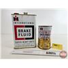 Image 2 : IH Combo (2):  - Brake Fluid Tin (10-1/4"H) - Anti-Freeze Can