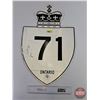 Image 2 : Single Side Hwy Sign (Aluminum) : 71 ONTARIO (28-1/2" x 18")