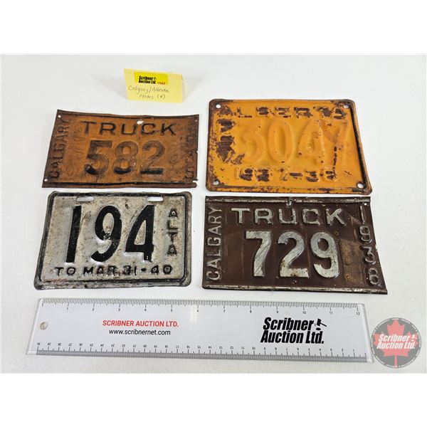 Calgary / Alberta Lic Plates (4):  - 1938 Truck 729 - 1935 Truck 582 - 1970 Alta 194 - 1937-38 Alber
