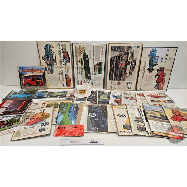 Collector Combo ~ Vintage Truck Ads & Brochures & Calendars & Hat (Large Variety) (See Pictures for 