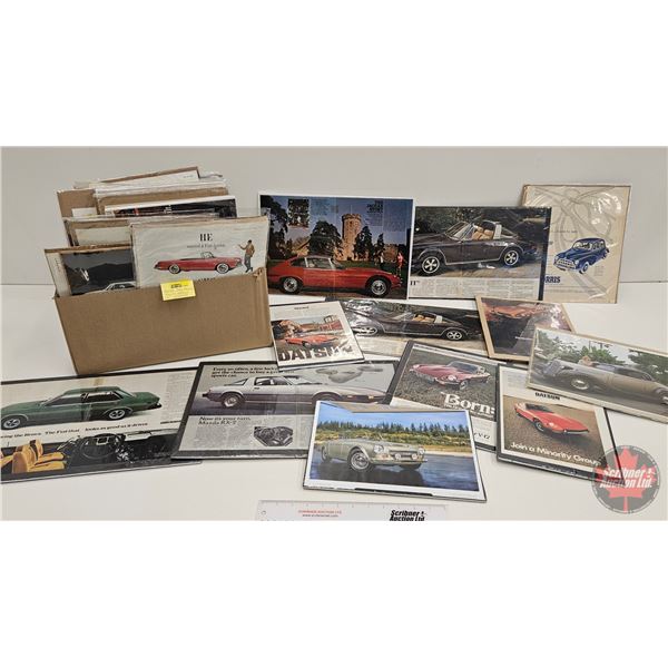 Collector Combo ~ Box Lot ADS : Porsche ; Jag ; Morris ; Toyota ; Datsun ; etc ! (Large Variety)
