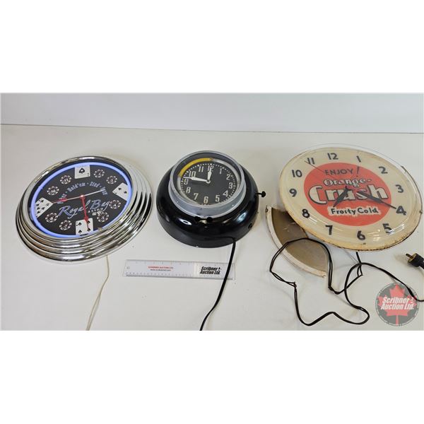 Clocks (Vintage/Modern) : Orange Crush; Royal Bay Casino; Neon (All Not Working in Some Capacity - G