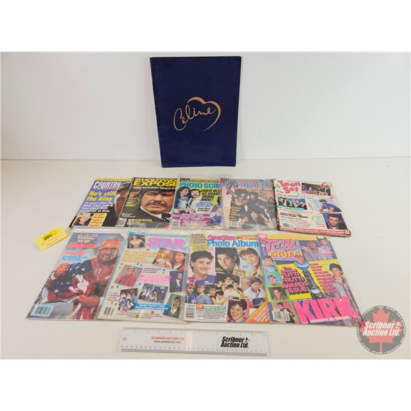 Collector Combo : 80's Magazines & CELINE DION Photo Book (Celine Book Measures: 15-1/2" x 12")