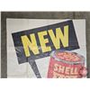 Image 2 : Large Service Station Promotional Poster Advertisement c. 1954 : SHELL X-100 Motor Oil (Plastic Cove