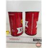 Image 4 : OIL CANS (2) : Shell X-100 Motor Oil (6-1/2"H x 4"Dia)