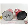 Image 5 : OIL CANS (2) : Shell X-100 Motor Oil (6-1/2"H x 4"Dia)