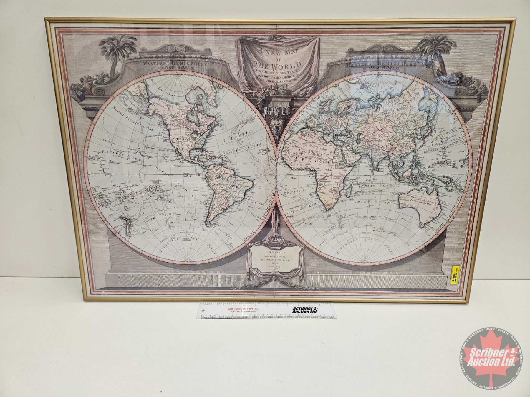 Captain Cook Map Poster Framed Print :