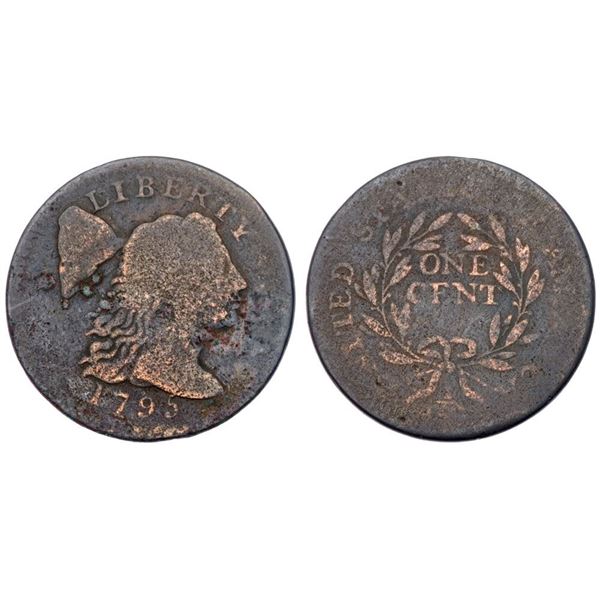 Pair of 1795 S-76b Liberty Cap Cents