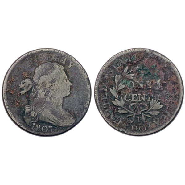 Trio of 1807 S-276 R-3 Draped Bust Cents