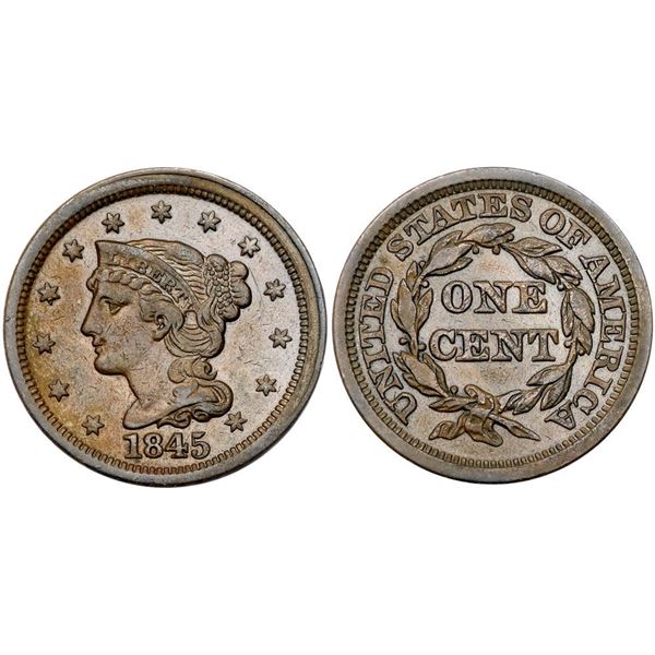 Quartet of 1845 Cents grading VF20