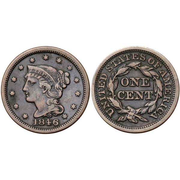 Trio of 1846 Cents grading VF25