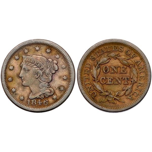 Trio of 1846 Cents grading VF20
