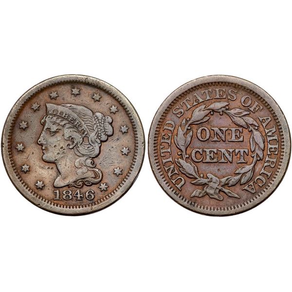 Pair of 1846 & 1852 Cents with Rim Cud