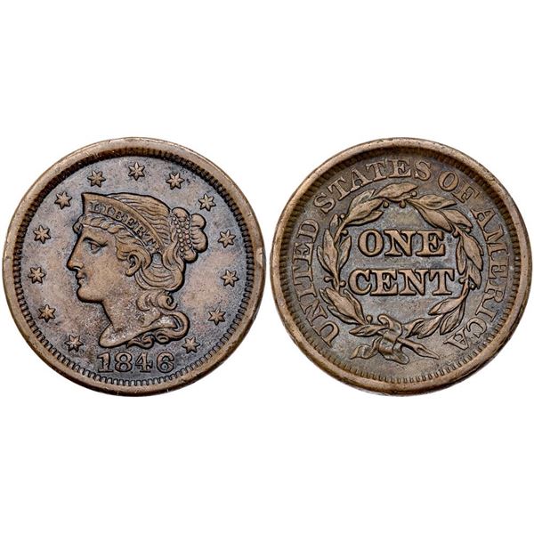 Trio of 1846 & 1847 Cents grading VF25