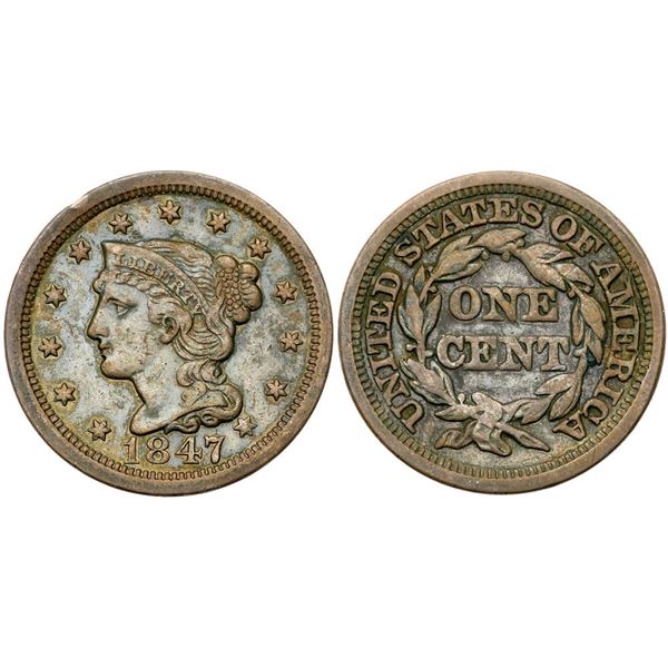 Quartet of 1847 & 1848 Cents grading VF20