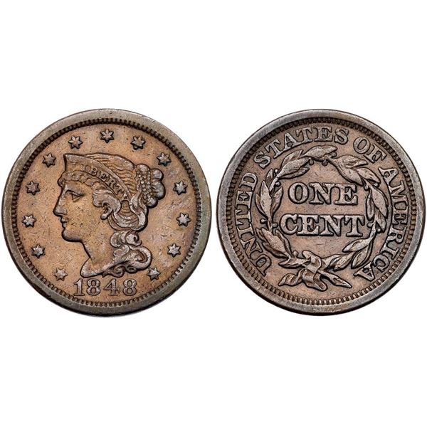 Trio of 1848 Cents, all Scarce to Rare Varieties